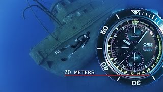 Oris Aquis Depth Gauge Chronograph Underwater [upl. by Eisus]