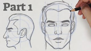 How to Draw a Face from any Angle  Part 1  Front amp Side View [upl. by Adnama392]