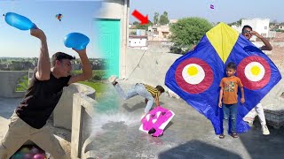 Kite Flying With Balloon Fight Challenge Umer  Kite [upl. by Hamitaf148]