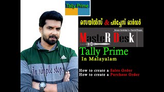 Tally Prime In Malayalam  Sales Order amp Purchase Order In Malayalam [upl. by Nylra277]