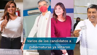 Así votaron los candidatos a las seis gubernaturas en disputa este domingo [upl. by Ahsiele]