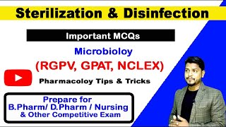 MCQs on Sterilization and Disinfection  Important MCQ for B Pharm and D Pharm  University exams [upl. by Accissej]