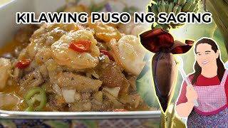 How to cook Kilawing puso ng saging sa gata  Butuan banana heart [upl. by Eladnar]