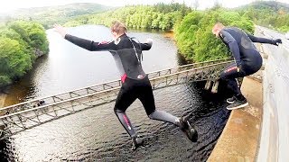 MASSIVE Bridge Jump In Scotland [upl. by Airbmat]