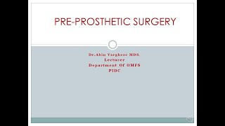 PRE PROSTHETIC SURGERY [upl. by Adnara]