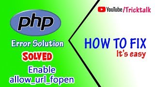 allow url fopen must be enabled in php ini [upl. by Aristotle]