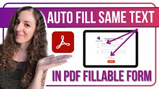 How to Auto Fill Same Text in PDF Form  Adobe Acrobat Pro Tutorial [upl. by Ploss445]