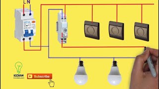 how to wire the timer switch  Schéma électrique du minuterie descalier [upl. by Atil]