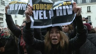 French farlefts rally against antiSemitism disrupted by demonstrators  AFP [upl. by Gereron532]