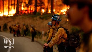 Firefighters Battle Dozens of Wildfires Across Pacific Northwest and Canada  WSJ News [upl. by Rajiv259]