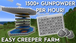 Minecraft Creeper Farm  Easy 1500 Gunpowder Per Hour [upl. by Adnolay]