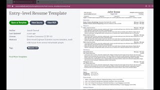 Making full Resume on overleaf using template [upl. by Belicia172]