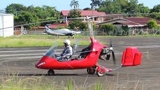 LANDING TIBKA Piper PA28R201 Cherokee Arrow III TAKEOFF ULTI113 AUTOGYRO MTO Sport [upl. by Culhert]