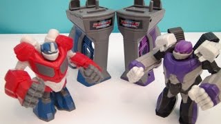 TRANSFORMERS OPTIMUS PRIME AND MEGATRON BATTLE MASTERS PLAYSET VIDEO TOY REVIEW [upl. by Batista]