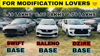 New Dzire Facelift 2024 Base Model vs Baleno Sigma vs Swift Lxi  Full Detail Comparison 🔥 [upl. by Phillada]