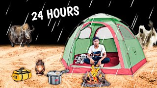 Camping challenge in dangerous jungle 😱 Camping krte time aise n ho kabhi😱😱  24 hours challenge [upl. by Putnem731]