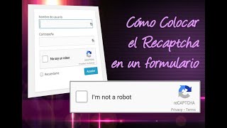 Cómo insertar el ReCaptcha de google en un formulario html [upl. by Alleras]