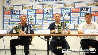 Pressekonferenz  1 FC Magdeburg gegen ZFC Meuselwitz 30 10  wwwsportfotosmdde [upl. by Darmit]