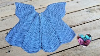 Brassière papillon bébé au crochet 22  Chaquetita bebe mariposa a crochet [upl. by Eelamme]