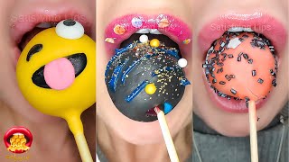 Satisfying ASMR Eating Chocolate Coated Cake Pops Gummy Balls Marshmallow Mukbang 먹방 [upl. by Lenroc833]