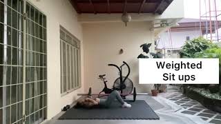 Weighted sit ups MoveWithMaj [upl. by Anilave]