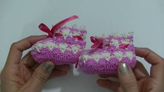 Mini Vídeo Escarpines a Crochet para bebe recién nacido [upl. by Lebana]