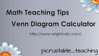 Math Teaching Tips  Venn Diagram Calculator  WrightCalc [upl. by Cockburn]