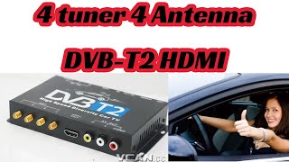 4 Tuner 4 Antenna digital tv receiver box for DVB T2 support HDMI and CVBS video output at same time [upl. by Elva]