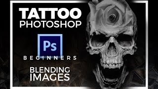 Tattoo Photoshop for beginners Blending Images using Layers [upl. by Burrow]