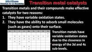 A3 Transition metal catalysts SL [upl. by Ecinreb]