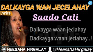 SAADO CALI WARSAME  DALKAYGA WAAN JECLAHAY LYRICS  HEES WADANI AH SAADA ALI 1 LUULYO SOMALIA SONG [upl. by Fredenburg]