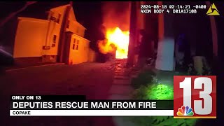 Deputies rescue man from Copake fire [upl. by Aleyam379]