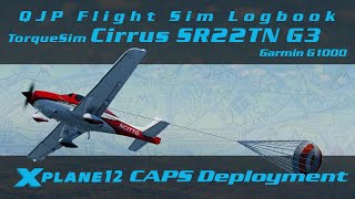 XPlane 12  TorqueSim Cirrus SR22TN G3  CAPS Deployment Log 061 [upl. by Lonee]