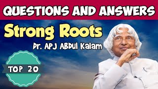 Strong Roots Class 12 Questions and AnswersAPJ Abdul KalamAutobiographyWings of FireWBCHSE [upl. by Reynard]