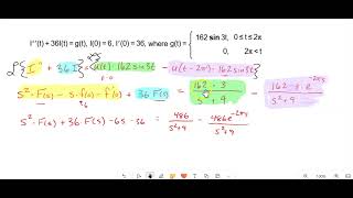 MAT 285 Laplace Transform with a Heaviside Function [upl. by Hebrew]