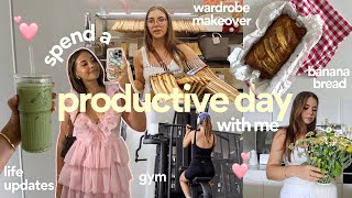 spend a productive day with me gym wardrobe makeover baking amp life updates [upl. by Aliuqa782]