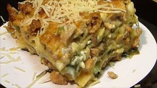 Homemade Lasagna Recipe  Chicken Spinach and Mushroom Lasagna [upl. by Aubyn]