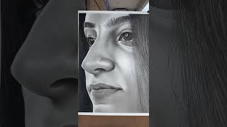 Realistic portrait drawing art photorealism sketch shortsviral shortsvideo viralshort kanpur [upl. by Gaddi]