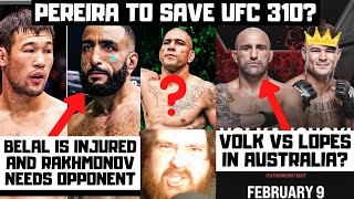 Belal INJURED Pereira vs Ankalaev To SAVE UFC 310 Volkanovski vs Lopes Talbott RETURNS MMA News [upl. by Avrit759]