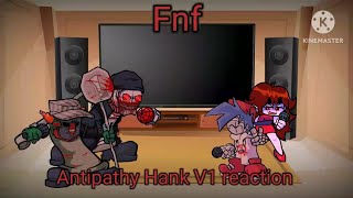 Fnf react to Antipathy Hank V1 mod Gacha club [upl. by Airdnaxila142]