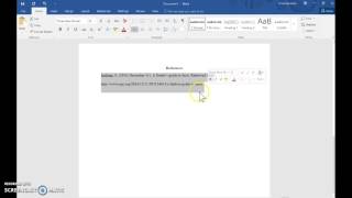 Creating a Hanging Indent in Microsoft Word 2016 [upl. by Euqinna826]