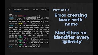 How to Fix Error creating bean with name Model has no identifier every Entity in Spring Boot [upl. by Ande]