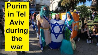 Even during the war Tel Aviv Israel celebrates Jewish Purim [upl. by Asyl133]