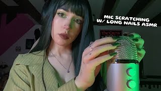 Mic Scratching with Long Nails ASMR  Mic Base Tapping Nail Rubbing Whispering Rambling [upl. by Weisler960]