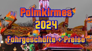 Palmkirmes 2024  Fahrgeschäfte  Preise [upl. by Seda]