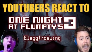 YOUTUBERS react to ELEGGTROSWING in FLUMPTY NIGHT  One Night At Flumptys 3 [upl. by Ycaj697]