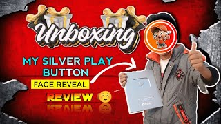 MY SILVER 😱PLAY BUTTON ▶️ UNBOXING  AND FACE 😈 REVEAL 100K 😎 silverplaybutton unboxing review [upl. by Enniotna]