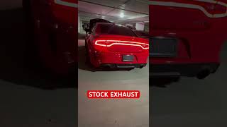 HELLCAT STOCK EXHAUST VS STRAIGHT PIPE 🔊🙉 [upl. by Buhler]