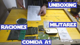 Unboxing raciones Ejercito Español Comida A1 [upl. by Nepean]