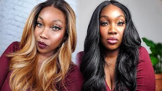 Under 40 SCALP  Outre Melted Hairline KAMIYAH  2 Colors  Synthetic HD Lace Front Wig [upl. by Gerda]